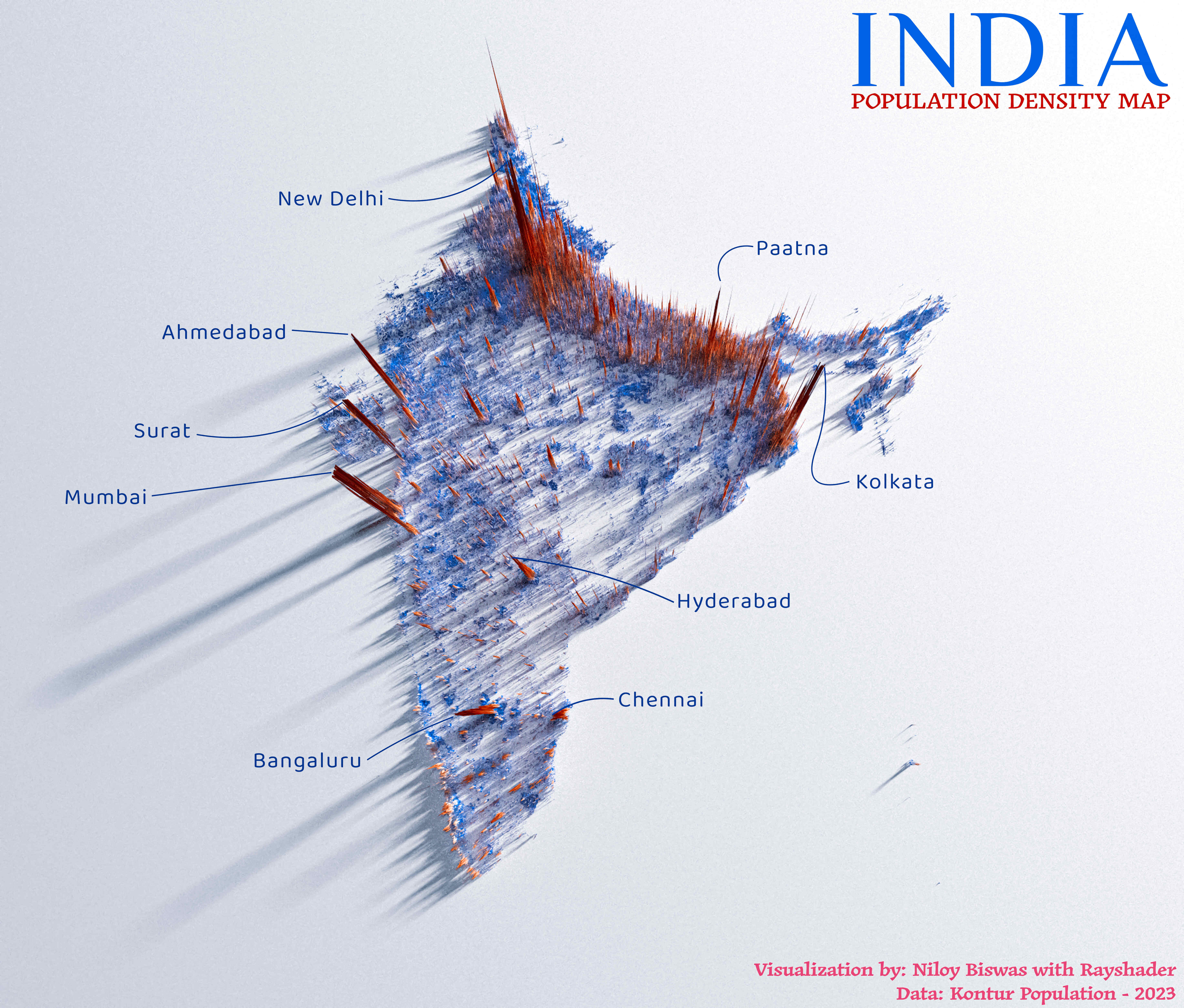 India population density map